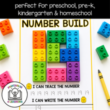 Load image into Gallery viewer, 0-20 Numbers Building Brick Worksheets and Flash Cards