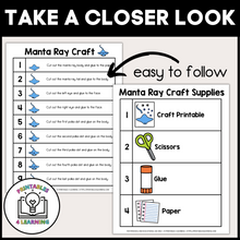 Load image into Gallery viewer, Manta Ray Cut and Paste Craft with Visual Directions