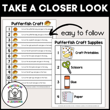 Load image into Gallery viewer, Pufferfish Cut and Paste Craft with Visual Directions