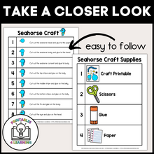 Load image into Gallery viewer, Seahorse Cut and Paste Craft with Visual Directions