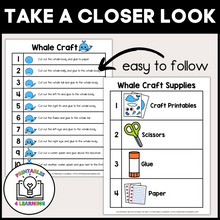 Load image into Gallery viewer, Whale Cut and Paste Craft with Visual Directions