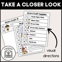 Load image into Gallery viewer, Acorn Paper Plate Craft with Visual Instructions