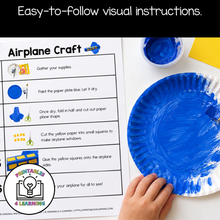 Load image into Gallery viewer, Airplane Paper Plate Craft with Visual Instructions