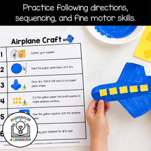 Load image into Gallery viewer, Airplane Paper Plate Craft with Visual Instructions