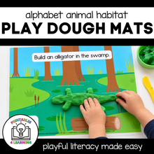 Load image into Gallery viewer, Animal Habitat Alphabet Playdough Mats