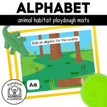 Load image into Gallery viewer, Animal Habitat Alphabet Playdough Mats