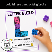 Load image into Gallery viewer, ABC Building Bricks Worksheets & Flash Cards