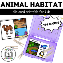 Load image into Gallery viewer, Animal Habitat Clip Cards