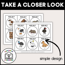 Load image into Gallery viewer, product image for the printable who am I headband game - australian animals that shows the simple design