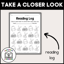 Load image into Gallery viewer, Editable Reading Log: Back to School Books for Kids with Parent Handout