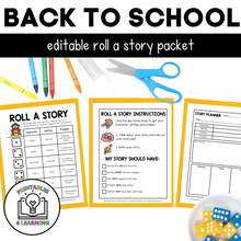 Load image into Gallery viewer, Back to School Editable Roll a Story Writing Prompts Pack