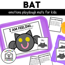 Load image into Gallery viewer, Bat Emotions Playdough Mats - Halloween SEL Activity & Emotion Playdough Mats