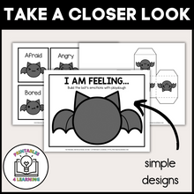 Load image into Gallery viewer, Bat Emotions Playdough Mats - Halloween SEL Activity & Emotion Playdough Mats