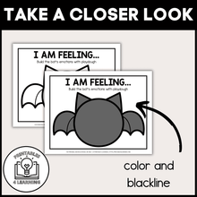 Load image into Gallery viewer, Bat Emotions Playdough Mats - Halloween SEL Activity & Emotion Playdough Mats