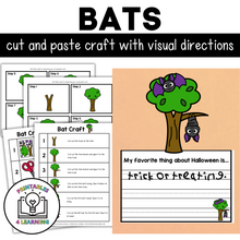 Load image into Gallery viewer, Halloween Bat Cut and Paste Craft with Visual Directions