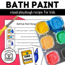 Load image into Gallery viewer, Image of the DIY Bathtub Paint Kit: "DIY Bathtub Paint Visual Recipe Kit featuring colorful ingredient task cards and visual recipe.