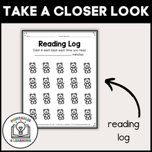 Load image into Gallery viewer, Editable Reading Log: Bear Books for Kids with Parent Handout