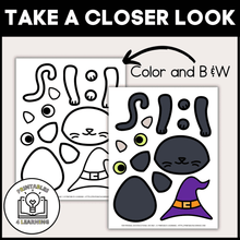 Load image into Gallery viewer, Black Cat Halloween Cut and Paste Craft with Visual Directions