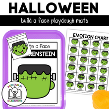 Load image into Gallery viewer, Halloween Build-a-Face Playdough Mats with Emotion Flashcards