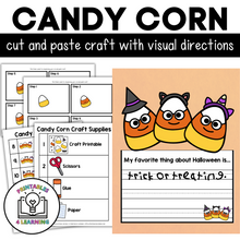 Load image into Gallery viewer, Halloween Candy Corn Cut and Paste Craft with Visual Directions