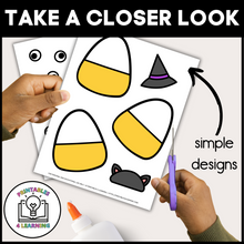 Load image into Gallery viewer, Halloween Candy Corn Cut and Paste Craft with Visual Directions