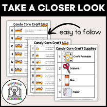 Load image into Gallery viewer, Halloween Candy Corn Cut and Paste Craft with Visual Directions