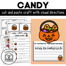 Load image into Gallery viewer, Halloween Candy Cut and Paste Craft with Visual Directions