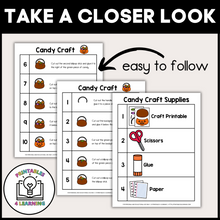 Load image into Gallery viewer, Halloween Candy Cut and Paste Craft with Visual Directions