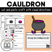 Load image into Gallery viewer, Halloween Cauldron Cut and Paste Craft with Visual Directions