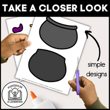 Load image into Gallery viewer, Halloween Cauldron Cut and Paste Craft with Visual Directions