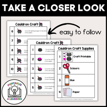 Load image into Gallery viewer, Halloween Cauldron Cut and Paste Craft with Visual Directions