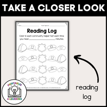 Load image into Gallery viewer, Editable Reading Log: Community Helper Books for Kids with Parent Handout