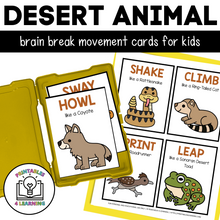 Load image into Gallery viewer, Desert Animal Movement Cards for Brain Break Activities