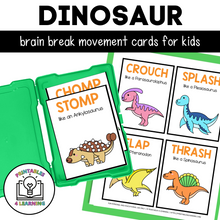 Load image into Gallery viewer, Dinosaur Movement Cards for Brain Break Activities