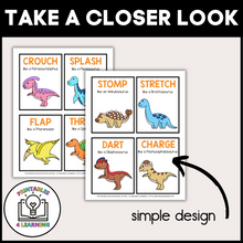 Load image into Gallery viewer, Dinosaur Movement Cards for Brain Break Activities
