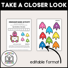 Load image into Gallery viewer, Editable Dinosaur Name Craft - Personalize, Print, Cut, and Paste