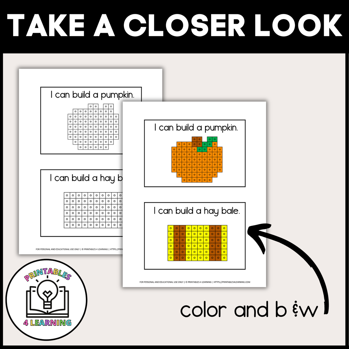 Fall Snap Cube Task Box – Printables 4 Learning