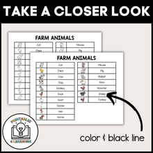 Load image into Gallery viewer, product image for the printable who am I headband game that shows the farm vocabulary page.