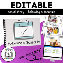 Load image into Gallery viewer, Following a Schedule Social Story