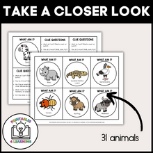 Load image into Gallery viewer, product image that shows that the who am I head band game includes 31 grassland animals.