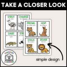 Load image into Gallery viewer, Grassland Animal Movement Cards for Brain Break Activities