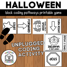 Load image into Gallery viewer, Unplugged Coding Halloween Block Code Pathways