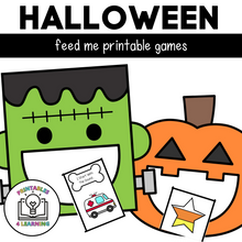 Load image into Gallery viewer, Halloween 'Feed Me' Sensory Bin | ABC's, Numbers, Colors, and Beginning Sounds