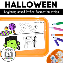 Load image into Gallery viewer, Halloween Letter Tracing Practice Strips | Beginning Sounds and Letter Formation