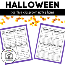 Load image into Gallery viewer, Halloween-Themed Positive Classroom Notes Home
