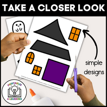 Load image into Gallery viewer, Halloween Haunted House Cut and Paste Craft with Visual Directions