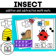 Load image into Gallery viewer, Insect Addition and Subtraction Math Mats