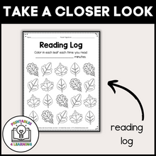 Load image into Gallery viewer, Editable Reading Log: Leaves Books for Kids with Parent Handout