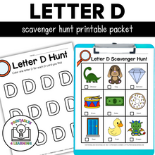 Load image into Gallery viewer, Letter D Scavenger Hunt Packet