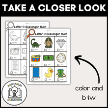Load image into Gallery viewer, Letter D Scavenger Hunt Packet